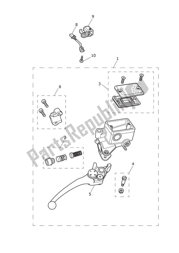 All parts for the Master Cylinder Assy Front of the Triumph Street Triple S From VIN 803572-968958 765 2017 - 2021