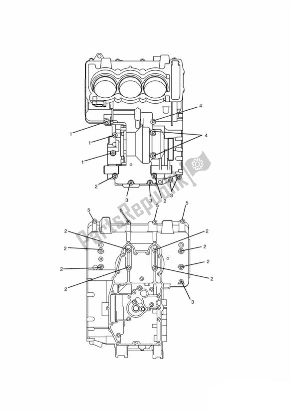 Todas as partes de Crankcase Screws do Triumph Speed Triple 885/ 955 UP TO VIN 141871 1994 - 2001
