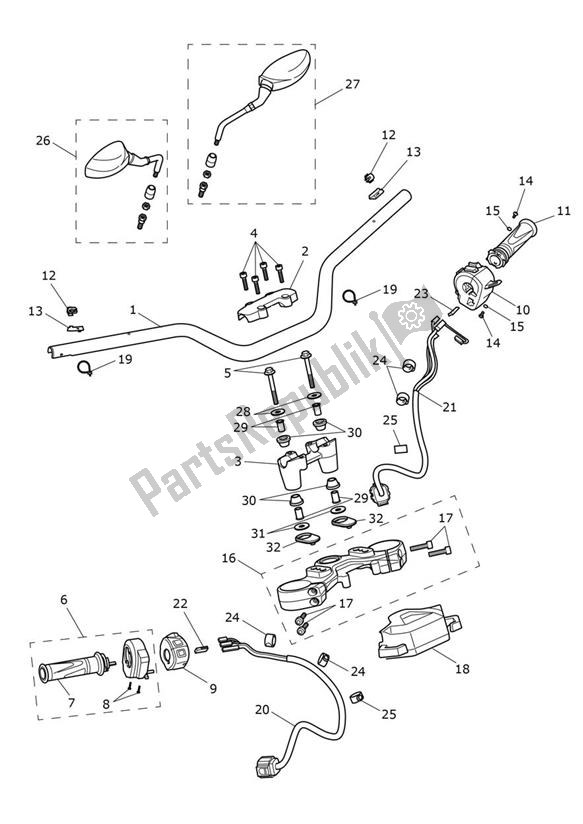 Todas las partes para Handlebar Switch de Triumph Tiger 1200 GT 1215 2022 - 2024