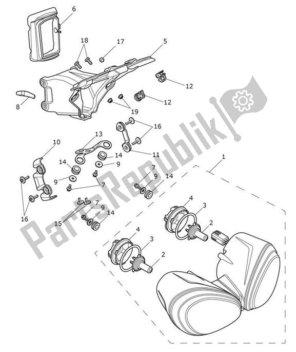 All parts for the Headlight of the Triumph Speed Triple S From VIN 867685 1050 2018 - 2021