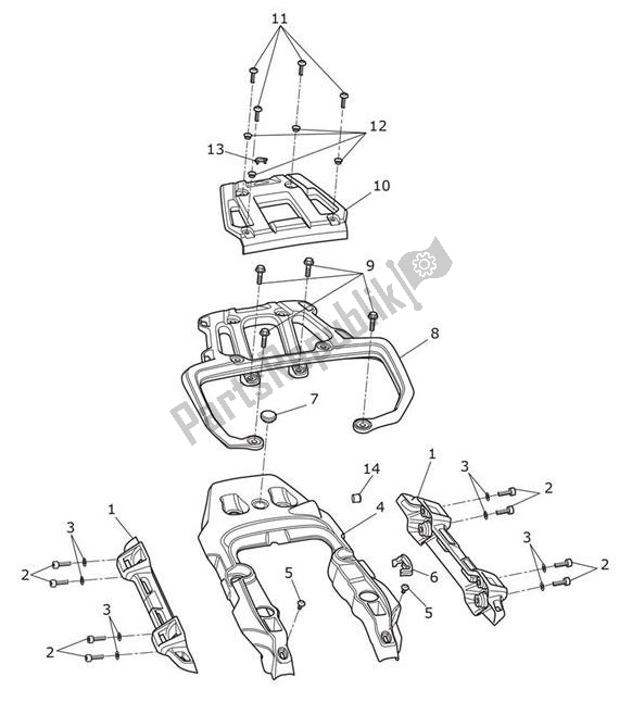 All parts for the Fairing Rear of the Triumph Tiger 1200 XR 1215 2018 - 2020