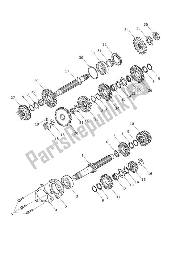 All parts for the Gears of the Triumph Daytona 675 From VIN 564948 2017 - 2018