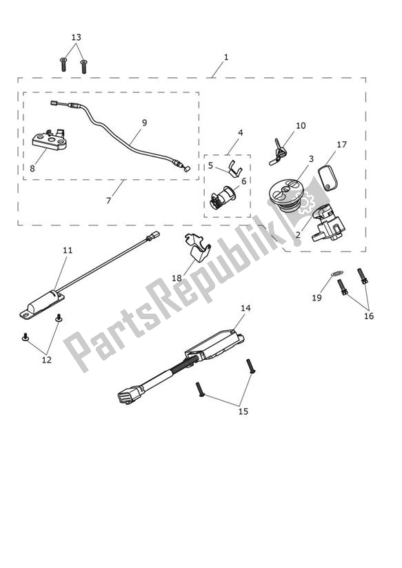 Toutes les pièces pour le Ensemble De Serrure du Triumph Scrambler 1200 XE From AC 8499 2019 - 2021