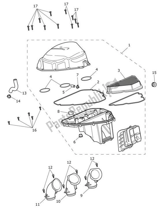 Toutes les pièces pour le Airbox (airfilter) du Triumph Tiger 1200 Rally Explorer 1215 2022 - 2024