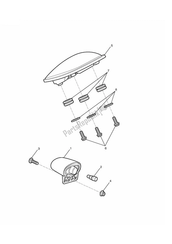 Alle onderdelen voor de Achterlicht van de Triumph Thunderbird 1600 & 1700 1597 2009 - 2015