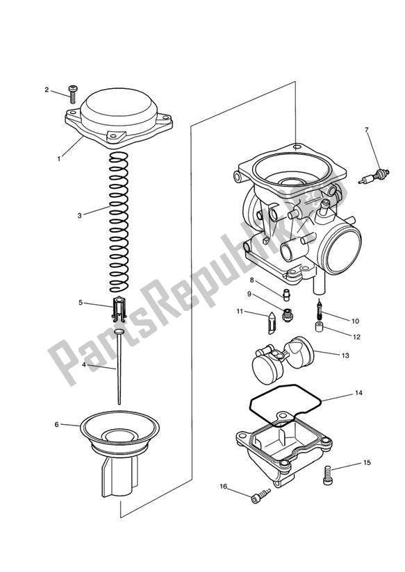 Todas as partes de Carburator Parts Keihin - T400 do Triumph Tiger T 400 Carbs 885 1993 - 1998