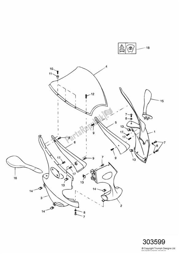 All parts for the Cockpit of the Triumph Sprint ST 955I From VIN 139277 2002 - 2004