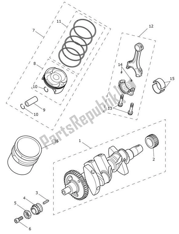 Tutte le parti per il Albero Motore del Triumph Tiger 660 Sport 2021 - 2024