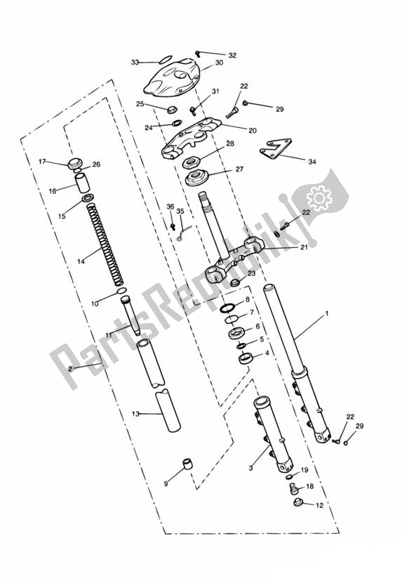 All parts for the Front Suspension Only 096152-098479 of the Triumph Trophy From VIN 29156 1215 2018 - 2021