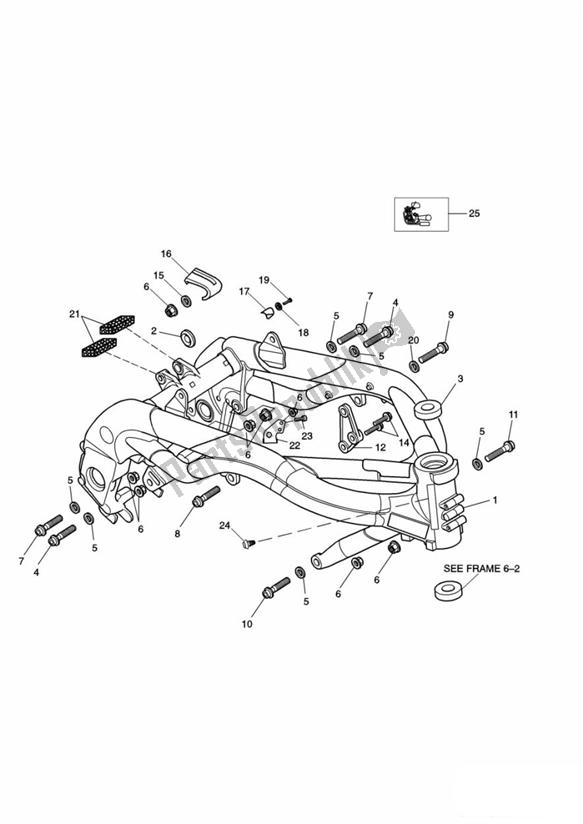 Todas as partes de Montagem Da Estrutura Principal do Triumph Daytona 955I From VIN 132513 1997 - 2006