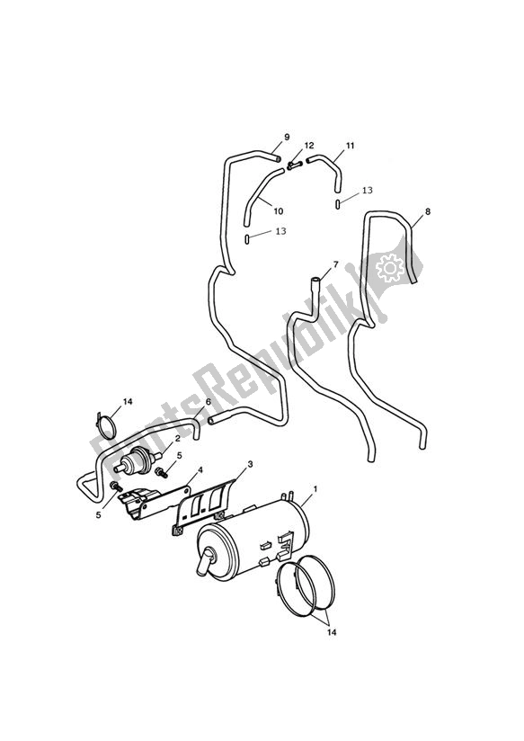 Alle onderdelen voor de Evap System (ca) van de Triumph America LT 1699 2014 - 2017