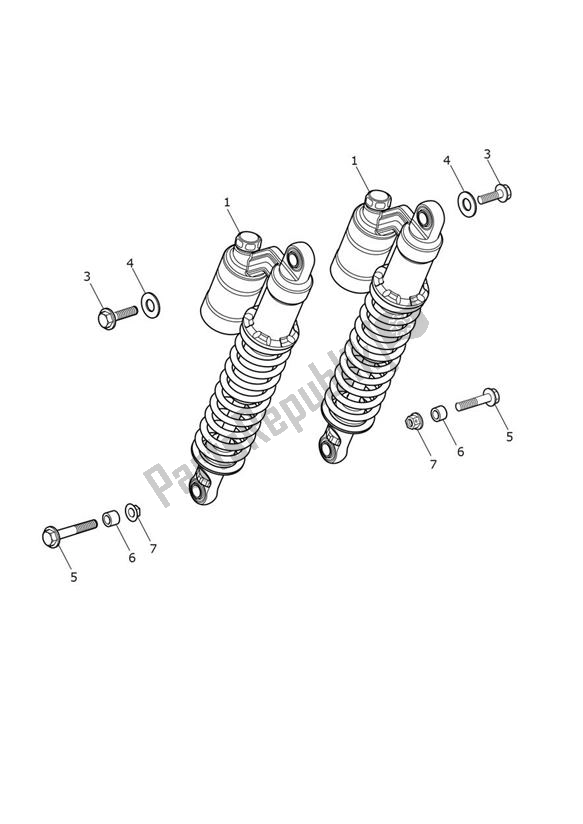 All parts for the Rear Suspension Units of the Triumph Thruxton R 1200 2016 - 2020
