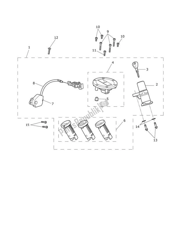 All parts for the Lockset Ignition - Explorer Xr of the Triumph Explorer XR 1215 2012 - 2019