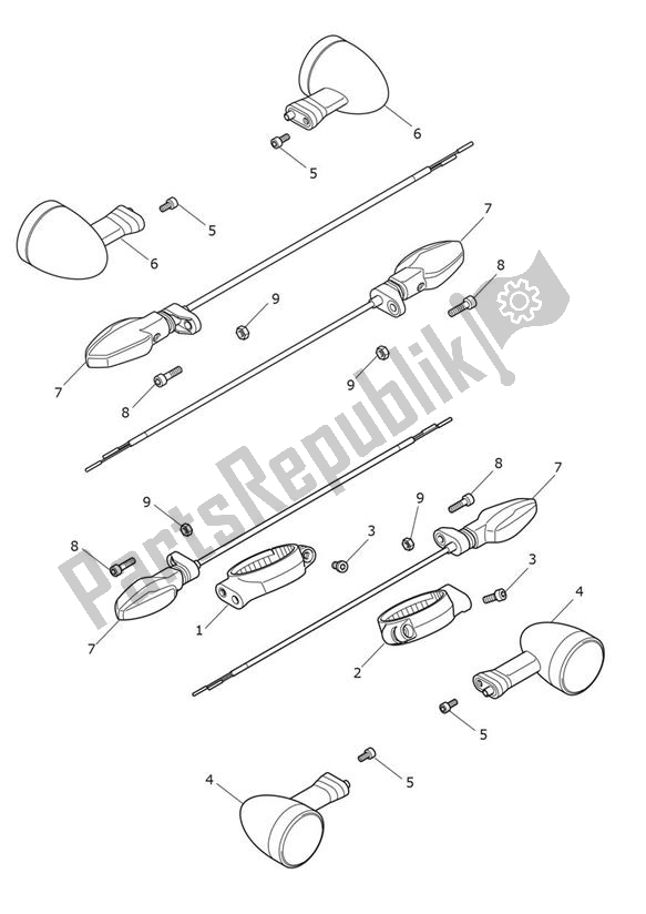 Todas as partes de Indicator Us & Ca do Triumph Rocket 3 GT 2458 2020 - 2024