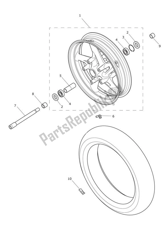 Todas las partes para Rueda Delantera de Triumph Trophy 1215 2013 - 2017