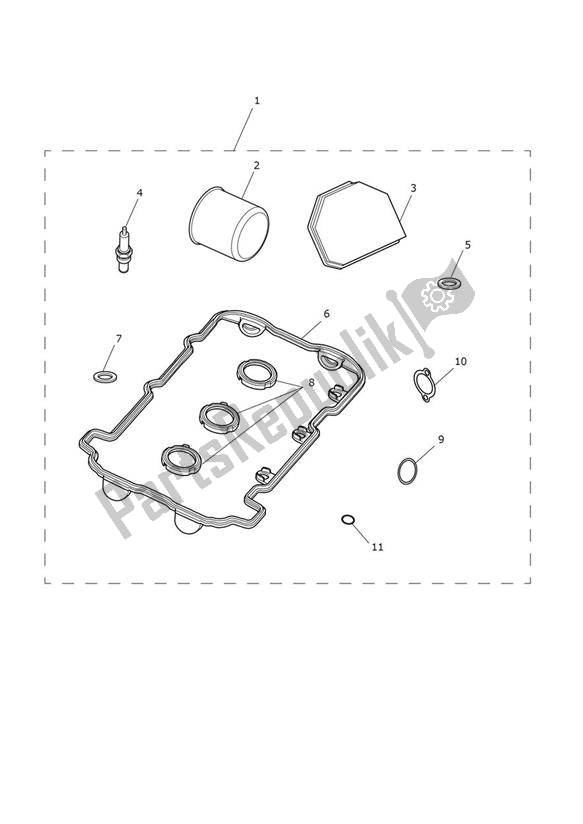 All parts for the Servicekit of the Triumph Speed Triple 1050 From VIN 461332 2005 - 2010