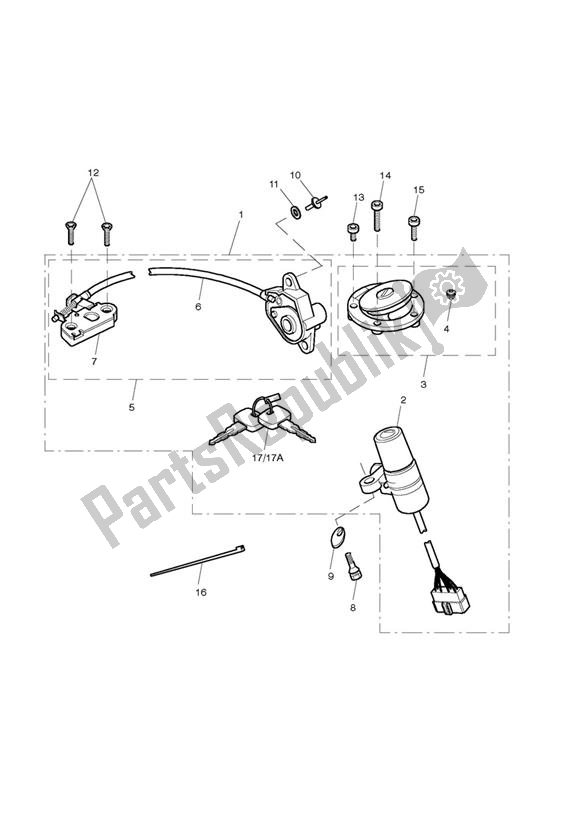 All parts for the Lockset Ignition Up To Vin356464 of the Triumph Street Triple R UP TO VIN 560476 675 2008 - 2012