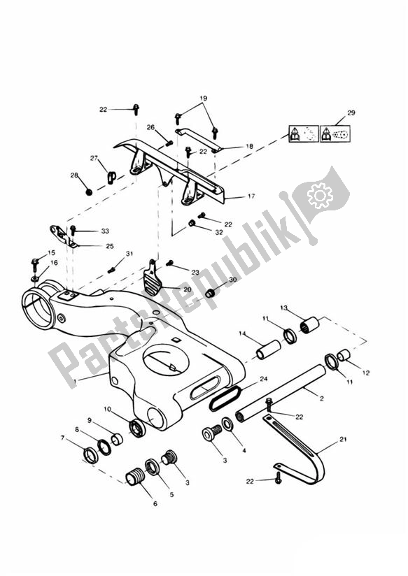 Toutes les pièces pour le Bras Oscillant du Triumph Speed Triple 885/ 955 UP TO VIN 141871 1994 - 2001