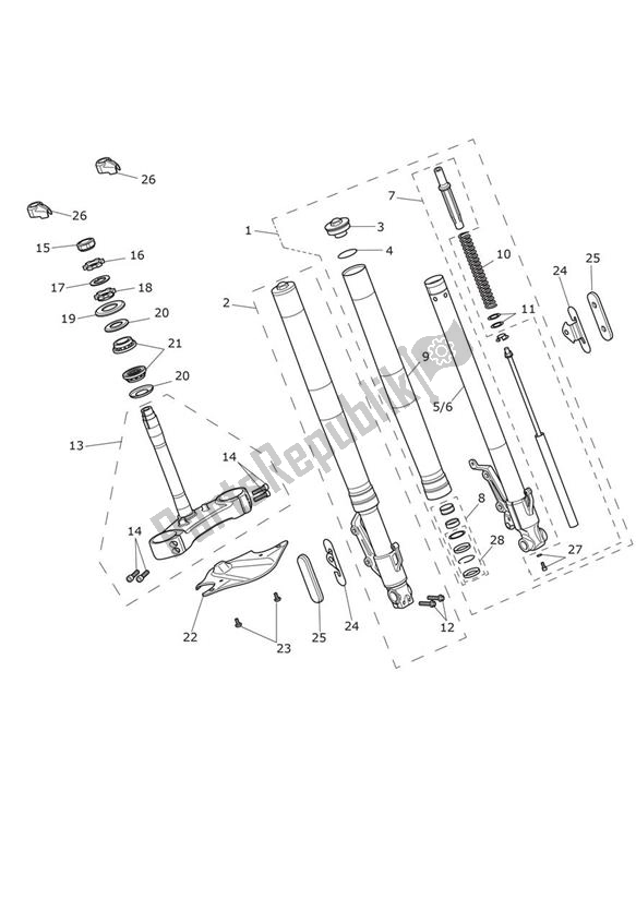 Tutte le parti per il Sospensioni Anteriori del Triumph Trophy 1215 SE 2013 - 2017