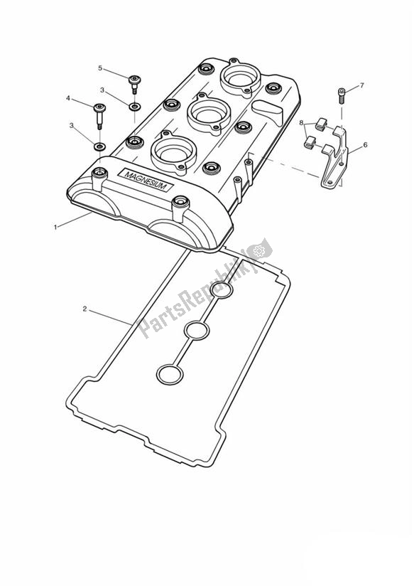 Todas as partes de Camshaft Cover do Triumph Tiger 885I T 709 1999 - 2001