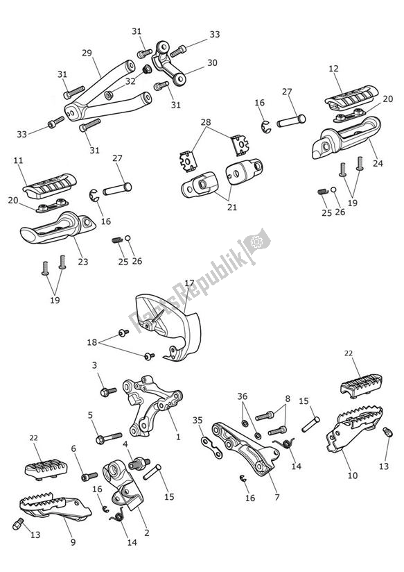 Toutes les pièces pour le Repose-pieds du Triumph Scrambler 900 From 2022 2022 - 2024