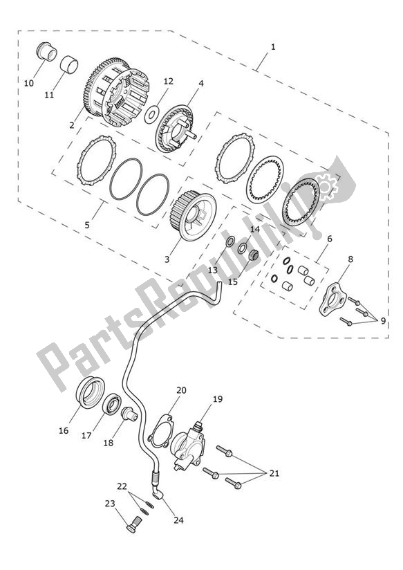 All parts for the Clutch of the Triumph Rocket 3 GT 2458 2020 - 2024