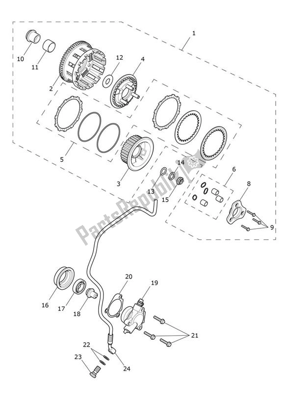 All parts for the Clutch of the Triumph Rocket 3 R Black 2458 2021