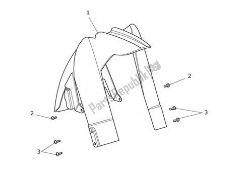 Alle onderdelen voor de Spatbord Voorzijde van de Triumph Tiger XCX From VIN 855532 1215 2018 - 2020