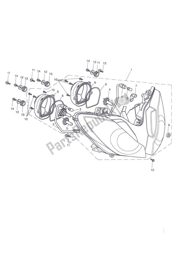 Wszystkie części do Reflektor Triumph Tiger 1050 & SE 2007 - 2013