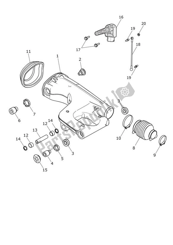 All parts for the Swingarm - Explorer Xrx of the Triumph Explorer XRX 1215 2015 - 2018