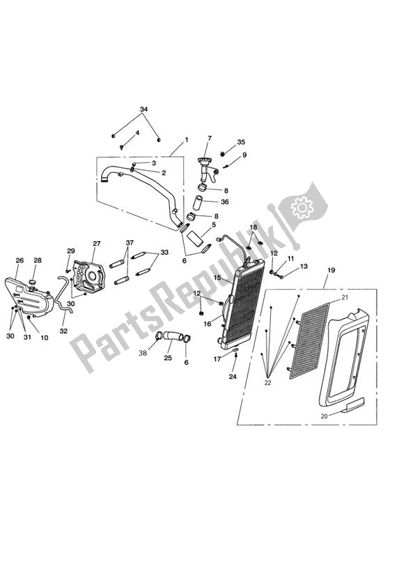 All parts for the Cooling Fairing of the Triumph Thunderbird LT 1699 2014 - 2018