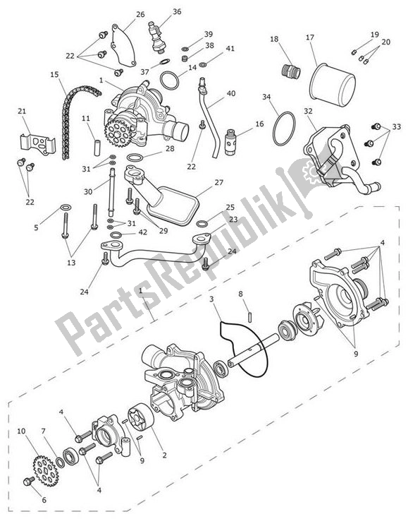 Toutes les pièces pour le Oilpump Lubrication du Triumph Tiger XCA From VIN 855532 1215 2018 - 2021