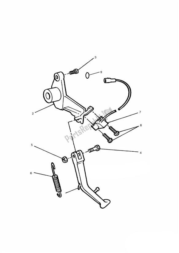 All parts for the Sidestand of the Triumph Speed Triple Carburator 885 1994 - 1997