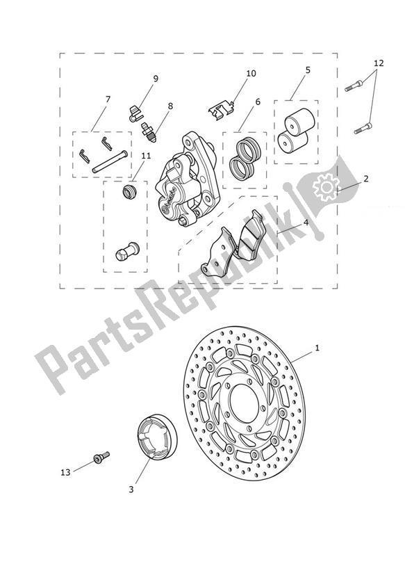 Toutes les pièces pour le Break Front du Triumph Bonneville T 100 From VIN AC 5927 +chrome 900 2022 - 2024