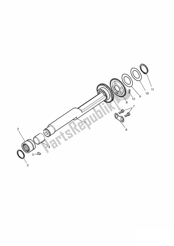 Alle onderdelen voor de Balancer Shaft 3zylinder van de Triumph Daytona 750 & 1000 748 1990 - 1993