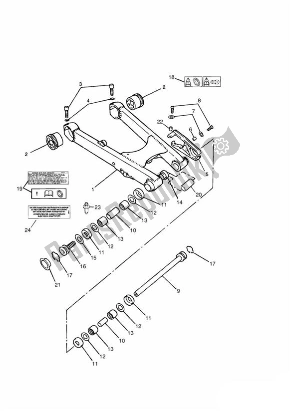 All parts for the Swingarm Sprint of the Triumph Sprint 900 Carburator 885 1991 - 1998