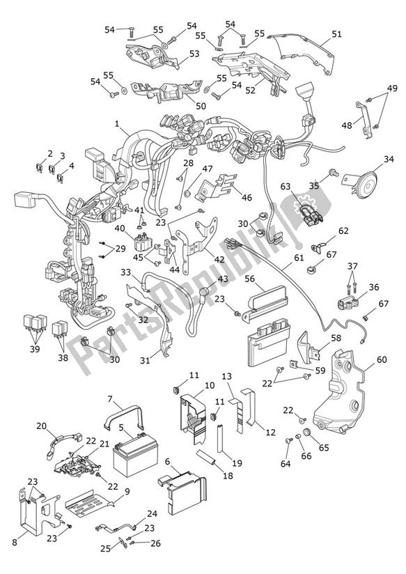 Todas las partes para Electrical Equipment From Vin Bc0397 de Triumph Speedmaster 1200 From AC 1201 2022 - 2024