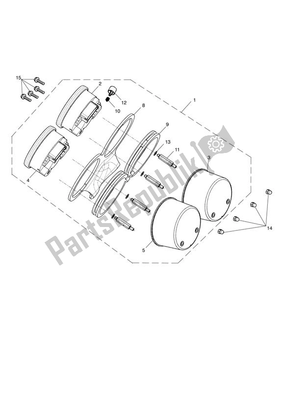 Todas as partes de Instrument Se From Vin436004 do Triumph Bonneville & SE From VIN 380777 865 2009 - 2015