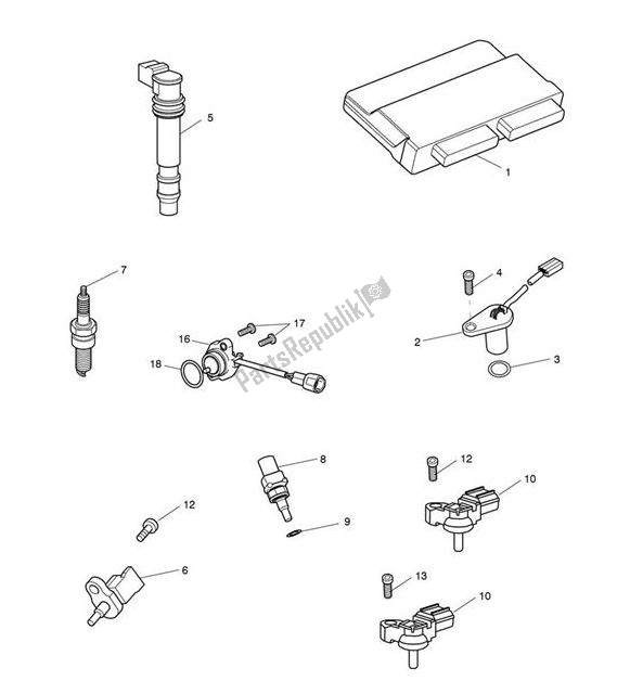 All parts for the Engine Management of the Triumph Speed Triple RS From VIN 867601 1050 2018 - 2020