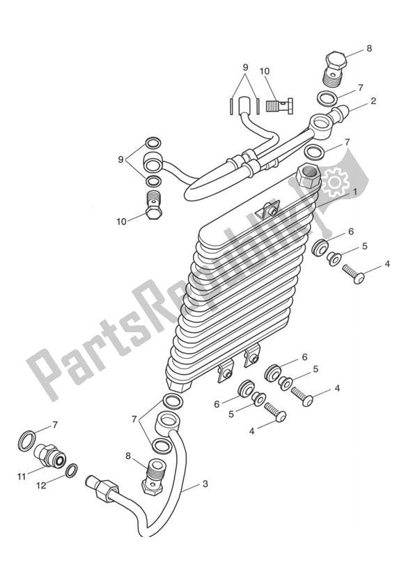 All parts for the Oil Cooling of the Triumph Thruxton Carburator 865 2004 - 2007
