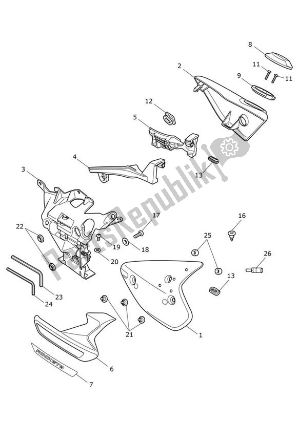 All parts for the Fairing Laterally of the Triumph Rocket 3 GT Black 2458 2021