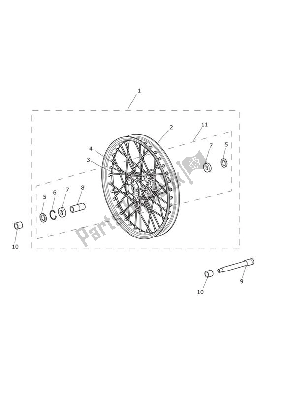 All parts for the Front Wheel of the Triumph Tiger 800 XC 2010 - 2020