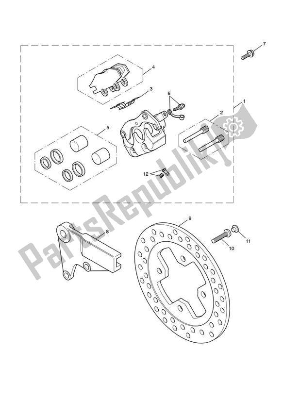 All parts for the Break Rear of the Triumph Bonneville T 100 EFI & Black 900 2017 - 2021