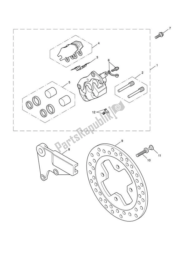 Wszystkie części do Break Rear Triumph Scrambler EFI UP TO 2015 865 2008 - 2016