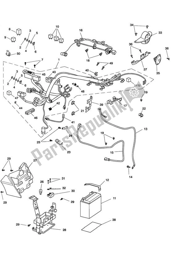 Tutte le parti per il Materiale Elettrico del Triumph Rocket III Roadster 2294 2010 - 2017