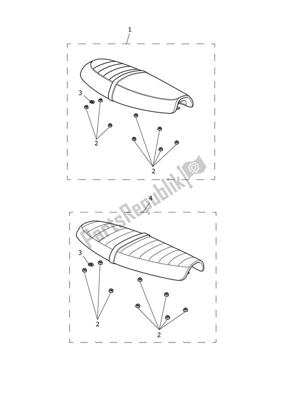 Alle onderdelen voor de Stoel van de Triumph Bonneville T 120 UP TO VIN AC 6129 +budekins & Diamond 1200 2016 - 2021