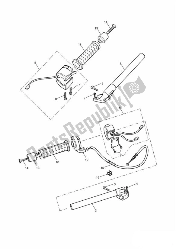 All parts for the Handlebar Switch of the Triumph TT 600 599 2000 - 2003