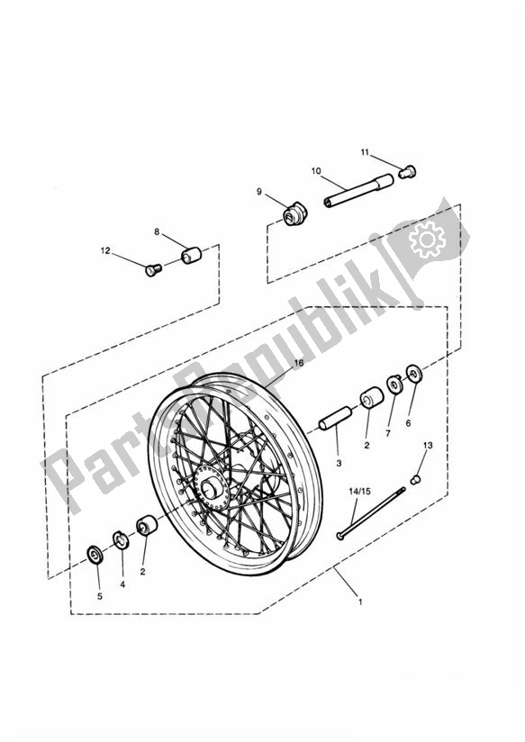 Todas as partes de Roda Da Frente do Triumph Thunderbird 900 885 1995 - 2004