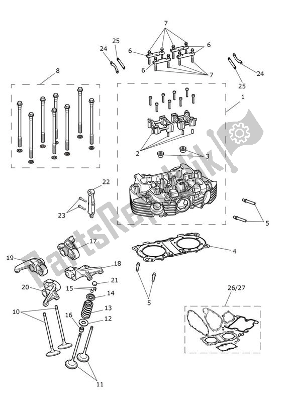 All parts for the Cylinder Head - Speed Twin 900 of the Triumph Speed Twin 900 2019 - 2021