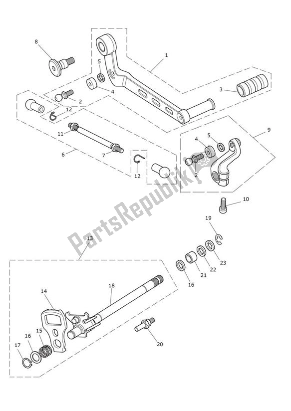 All parts for the Pedal Gears of the Triumph Speed Triple 1050 From VIN 461332 2005 - 2010